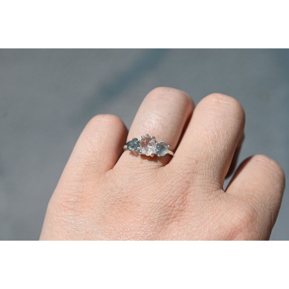 Blue Sapphire ring, Raw stone ring, Gemstone rings, Rings for women, Raw Diamond